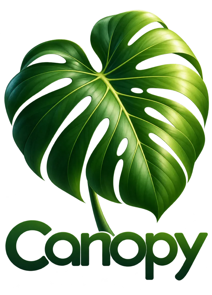 The Canopy logo: a monstera leaf above the word Canopy